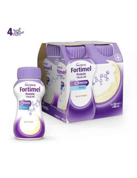 Fortimel Protein Vaniglia: ipercalorico 4x200ml